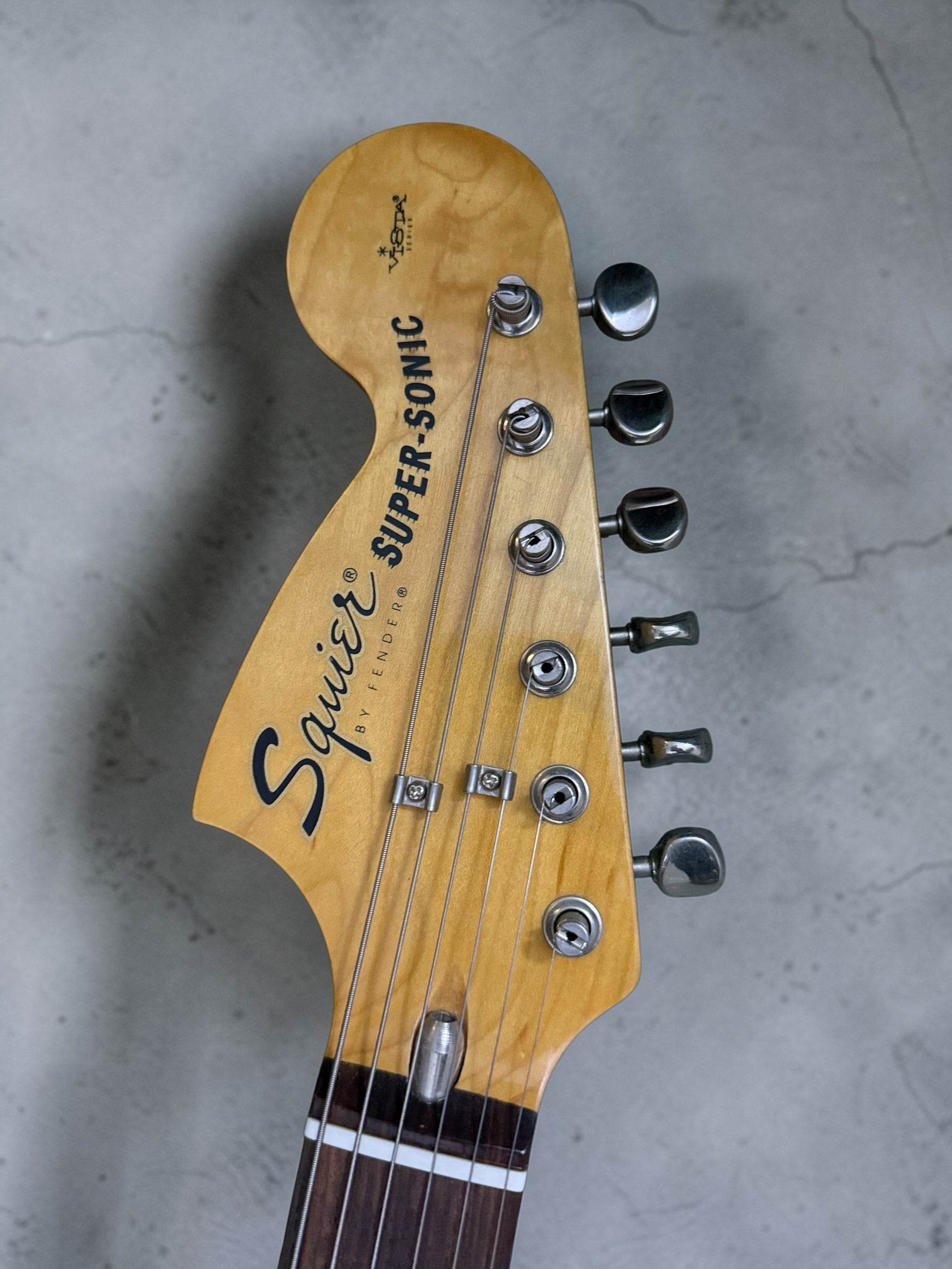 1996–1998 MIJ Squier Super-Sonic (Vista Series) in Silver Sparkle Finish