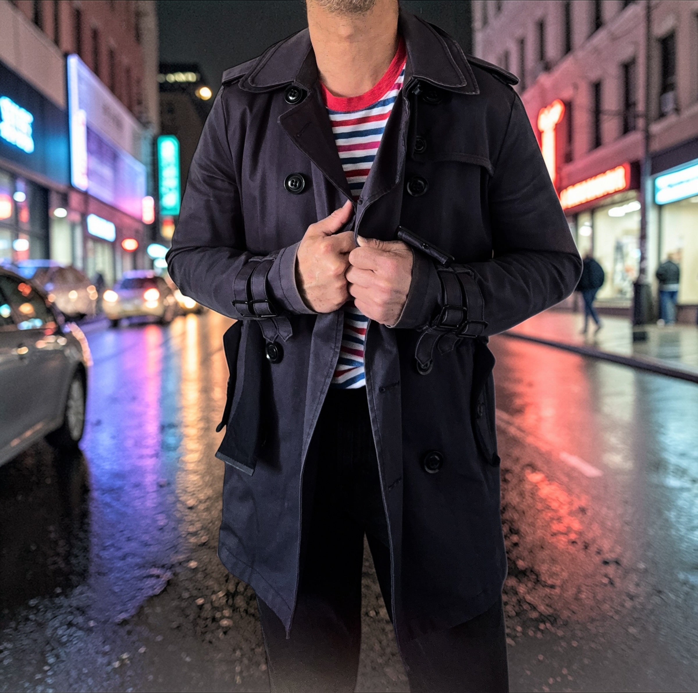 Superdry Limited Edition Trench Coat (2012 Collection) – Navy Double-Breasted Belted Jacket