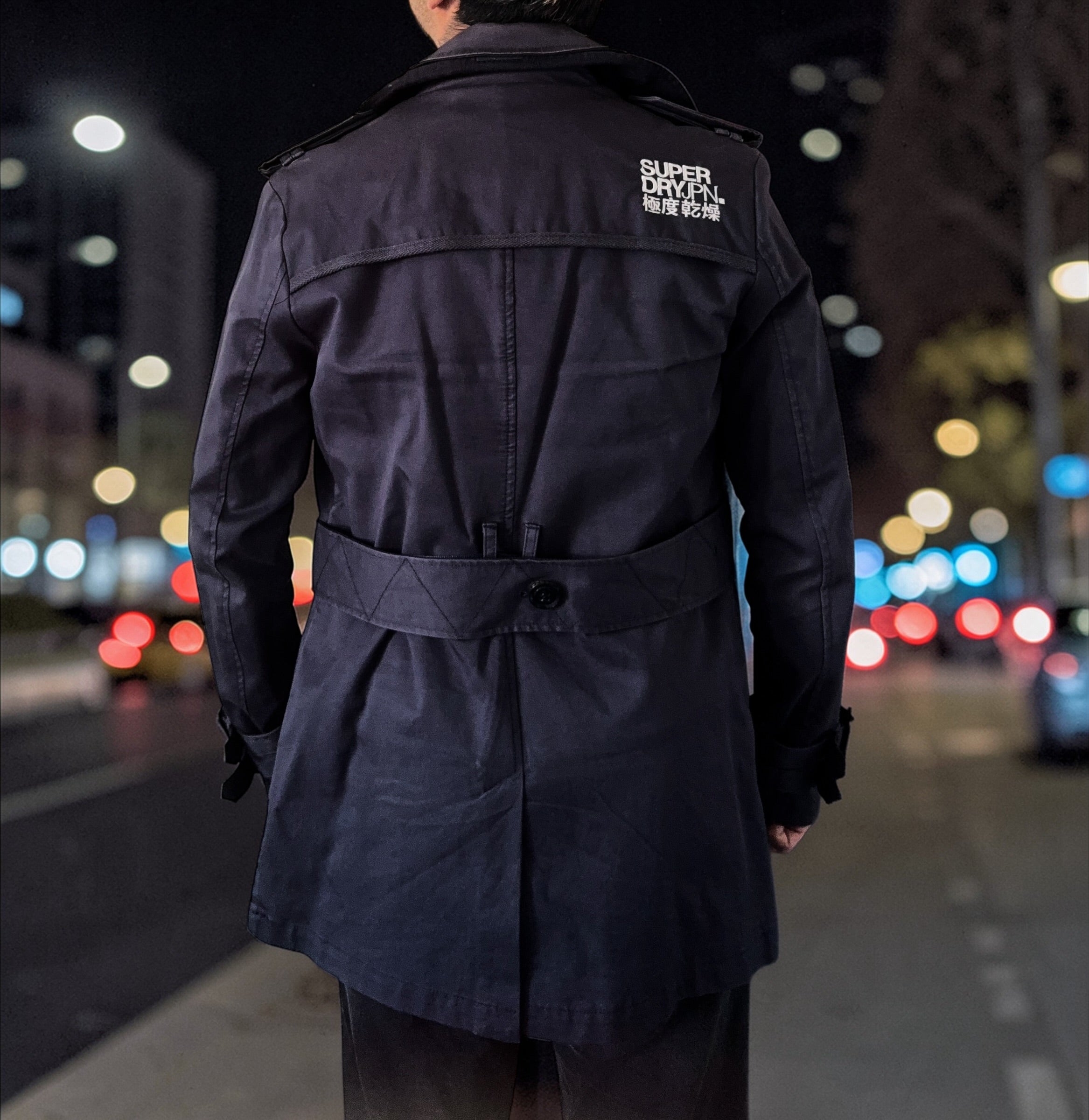Superdry Limited Edition Trench Coat (2012 Collection) – Navy Double-Breasted Belted Jacket