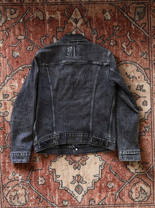 Levi’s Black Denim Trucker Jacket (Custom Pin Detail)